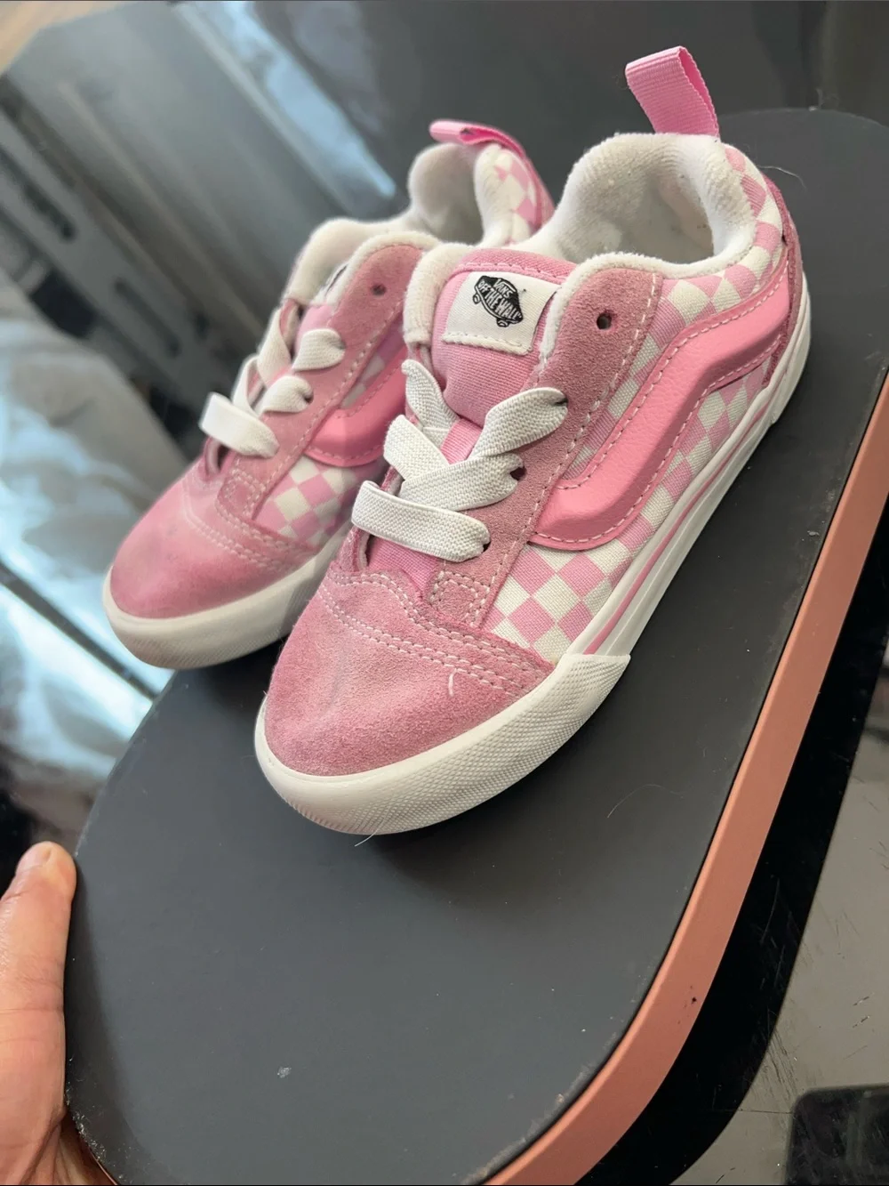 Vans Pink Checkerboard Old Skool LX Sneakers